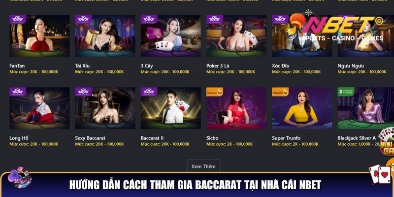 Baccarat – Chinh phục tựa game casino hấp dẫn tại NBET 4 Hướng dẫn cách tham gia Baccarat tại nhà cái NBET