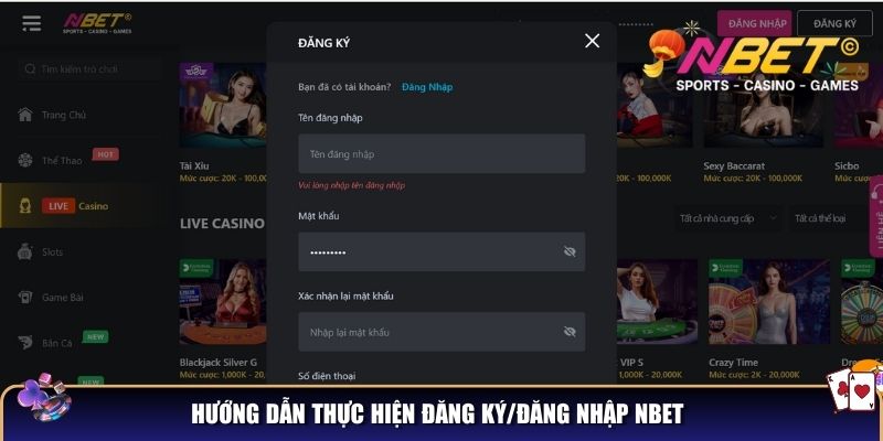 NBET - Top Nhà Cái Cá Cược Online Uy Tín Hàng Đầu Thị Trường 11 Hướng dẫn thực hiện đăng ký/đăng nhập NBET